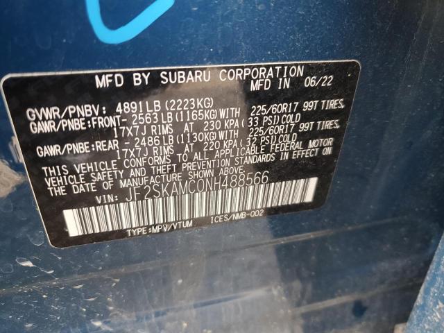 2022 SUBARU FORESTER W JF2SKAMC0NH488566