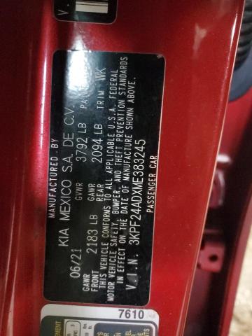 2021 KIA FORTE FE - 3KPF24ADXME383245