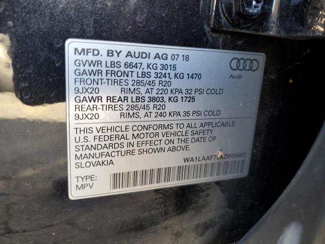 2019 AUDI Q7 - WA1LAAF76KD000482