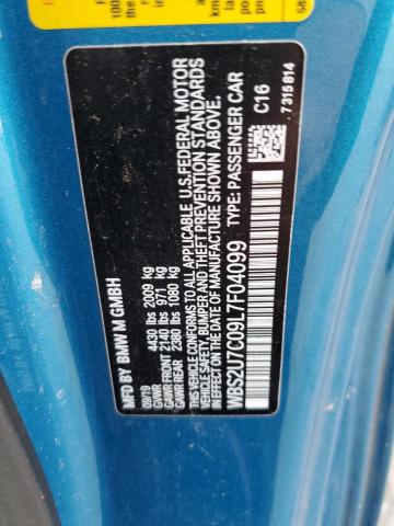 2020 BMW M2 COMPETI WBS2U7C09L7F04099