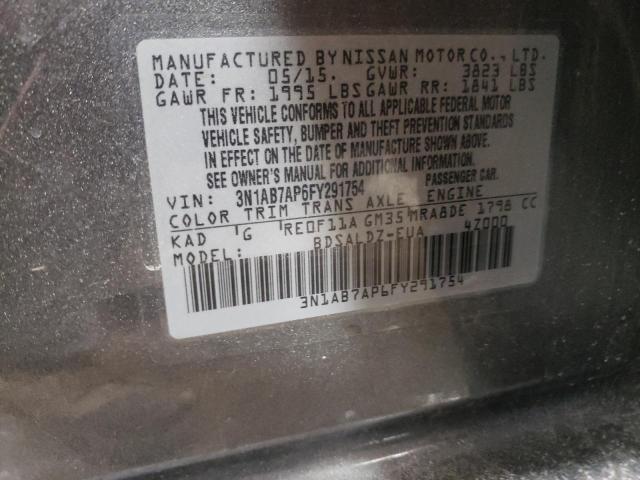 2015 NISSAN SENTRA S - 3N1AB7AP6FY291754