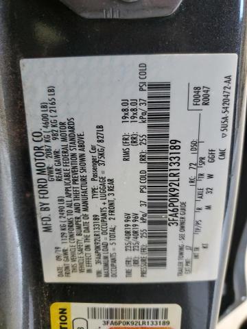 2020 FORD FUSION TIT - 3FA6P0K92LR133189