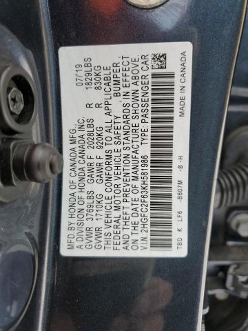 2019 HONDA CIVIC LX - 2HGFC2F63KH581986