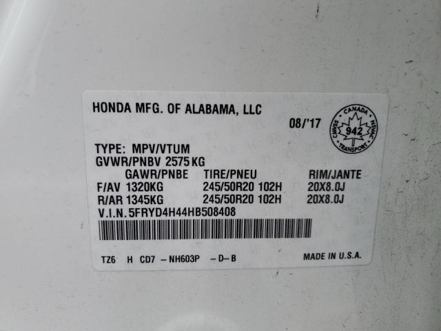 2017 ACURA MDX NAVI 5FRYD4H44HB508408