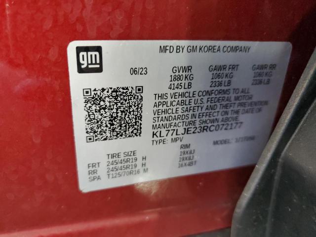 2024 CHEVROLET TRAX 2RS KL77LJE23RC072177