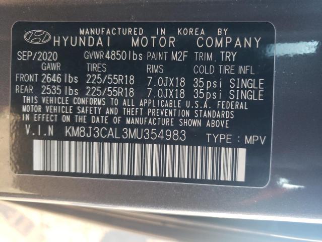 2021 HYUNDAI TUCSON LIM - KM8J3CAL3MU354983