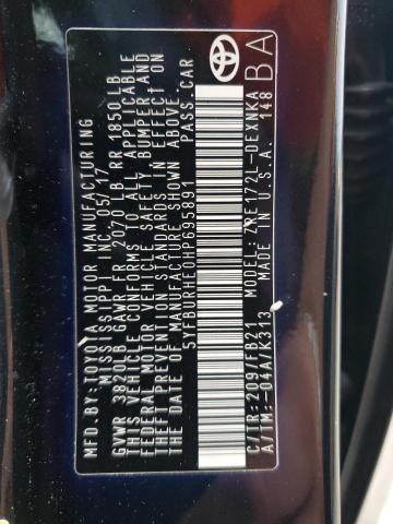 2017 TOYOTA COROLLA L 5YFBURHE0HP695891