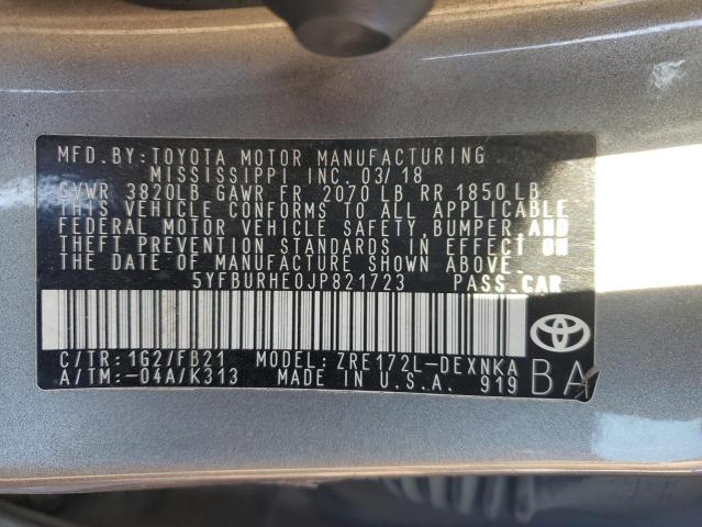 2018 TOYOTA COROLLA L - 5YFBURHE0JP821723