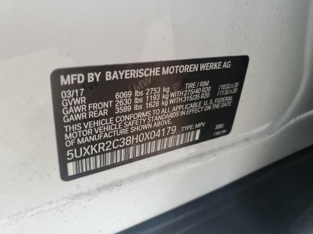 2017 BMW X5 SDRIVE3 5UXKR2C38H0X04179