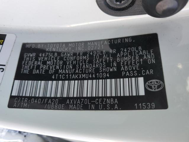 2021 TOYOTA CAMRY LE 4T1C11AKXMU441094