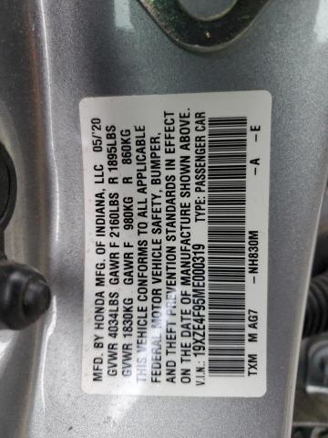 2021 HONDA INSIGHT TO 19XZE4F95ME000319