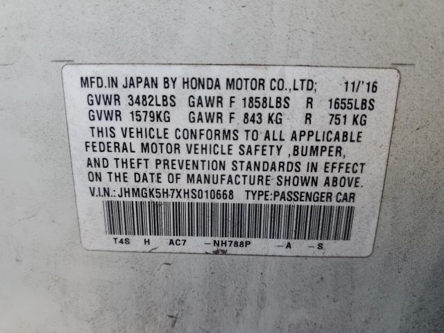2017 HONDA FIT EX - JHMGK5H7XHS010668