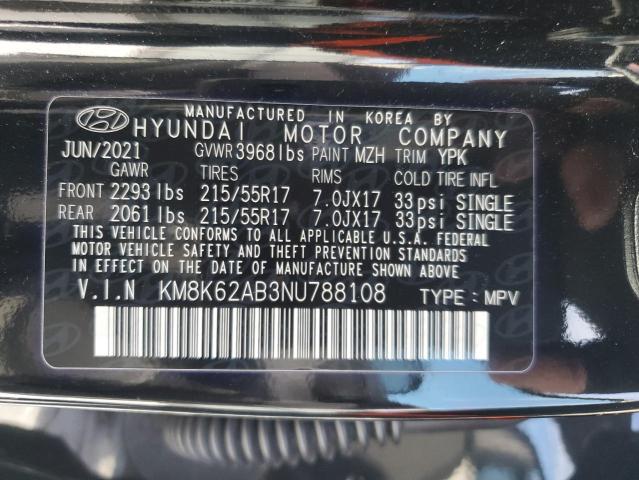 2022 HYUNDAI KONA KM8K62AB3NU788108