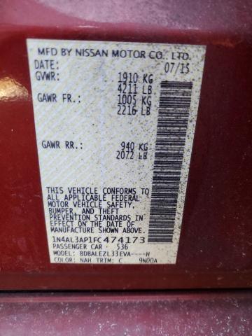 2015 NISSAN ALTIMA 2.5 1N4AL3AP1FC474173