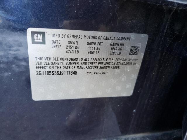 2018 CHEVROLET IMPALA LT1 2G1105S36J9117848