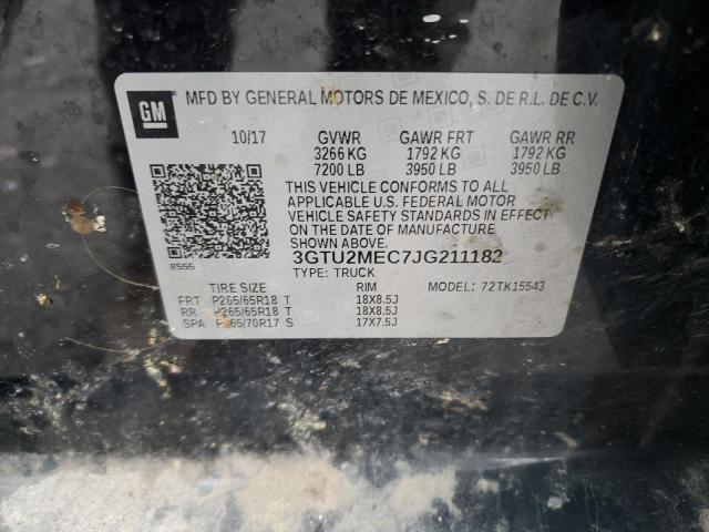 2018 GMC SIERRA K15 3GTU2MEC7JG211182