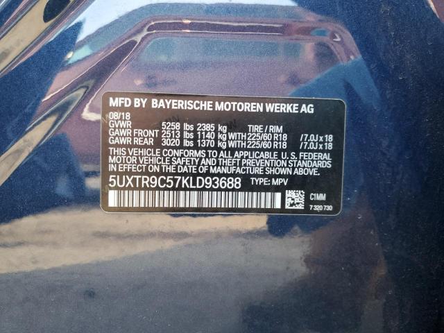2019 BMW X3 XDRIVE3 5UXTR9C57KLD93688