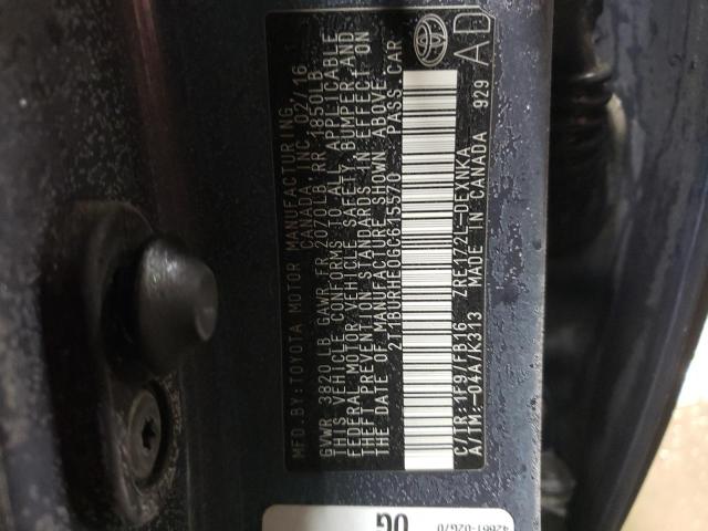 2016 TOYOTA COROLLA L - 2T1BURHE0GC615570