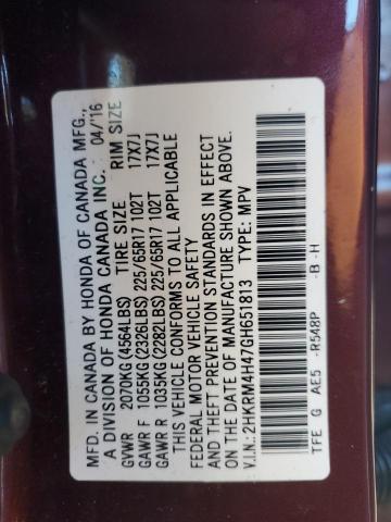 2016 HONDA CR-V SE - 2HKRM4H47GH651813