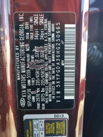 2017 KIA SORENTO LX - 5XYPGDA36HG250665