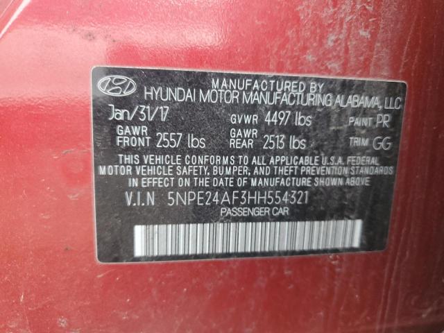 2017 HYUNDAI SONATA SE 5NPE24AF3HH554321
