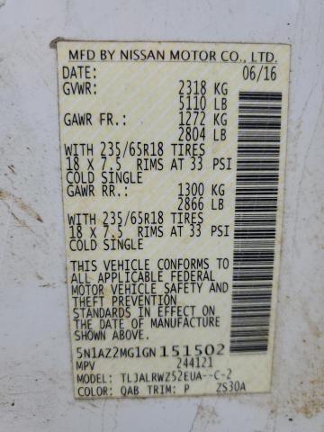 2016 NISSAN MURANO S - 5N1AZ2MG1GN151502