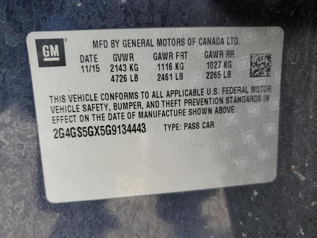 2016 BUICK REGAL PREM 2G4GS5GX5G9134443