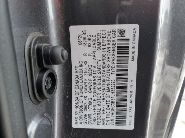 2020 HONDA CIVIC EX 2HGFC3B37LH352293