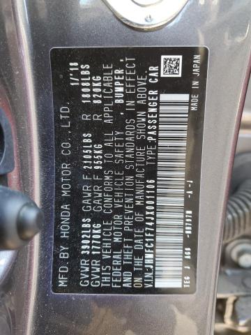 2018 HONDA CIVIC EXL - JHMFC1F74JX001106