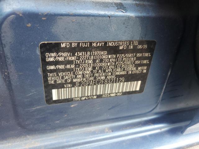 2015 SUBARU XV CROSSTR JF2GPAFC2F8321129