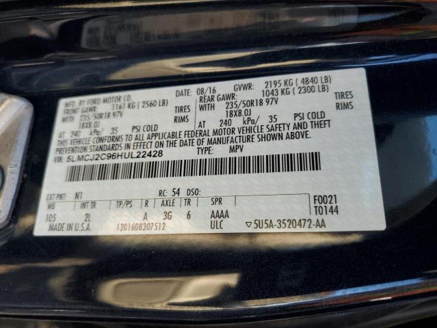 2017 LINCOLN MKC SELECT 5LMCJ2C96HUL22428