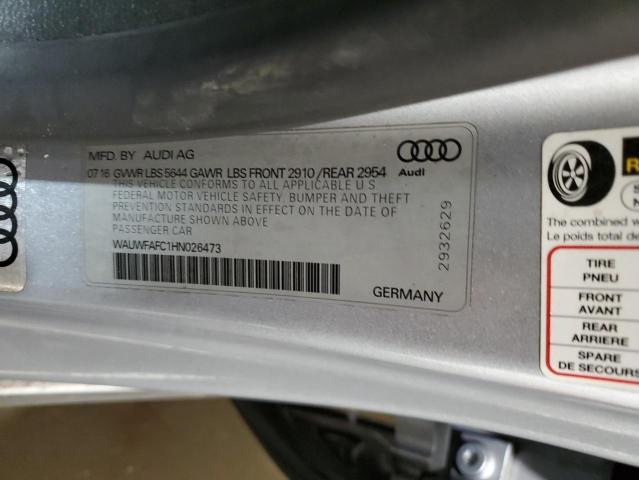 2017 AUDI S7 PREMIUM WAUWFAFC1HN026473
