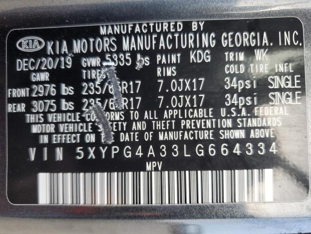 2020 KIA SORENTO L - 5XYPG4A33LG664334
