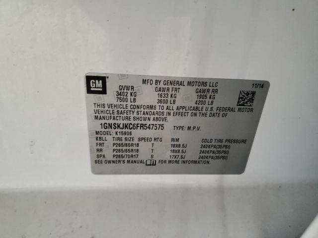2015 CHEVROLET SUBURBAN K - 1GNSKJKC6FR547575