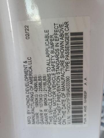 2022 HONDA ACCORD LX 1HGCV1F15NA033390
