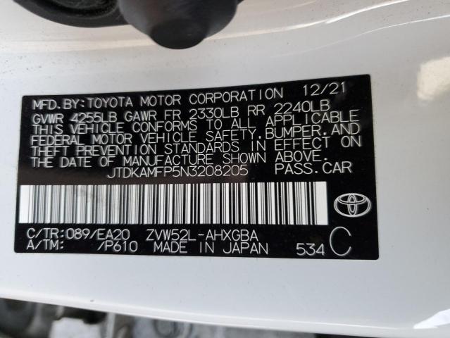2022 TOYOTA PRIUS PRIM JTDKAMFP5N3208205