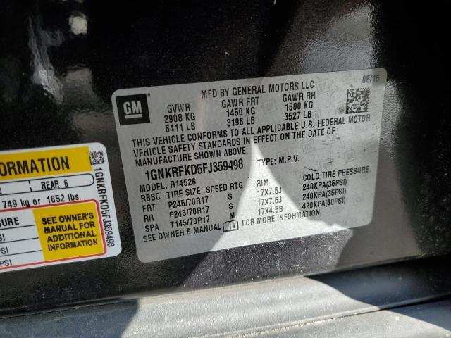 2015 CHEVROLET TRAVERSE L 1GNKRFKD5FJ359498