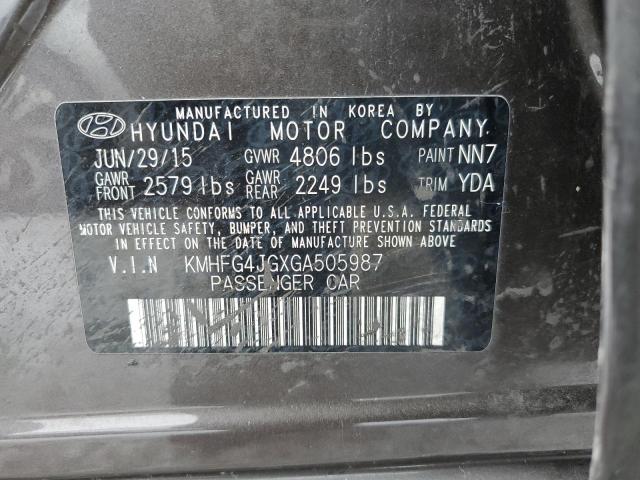 2016 HYUNDAI AZERA KMHFG4JGXGA505987