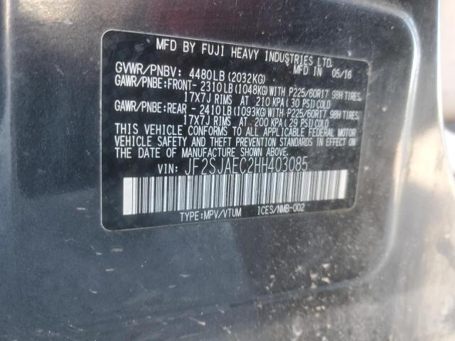 2017 SUBARU FORESTER 2 - JF2SJAEC2HH403085