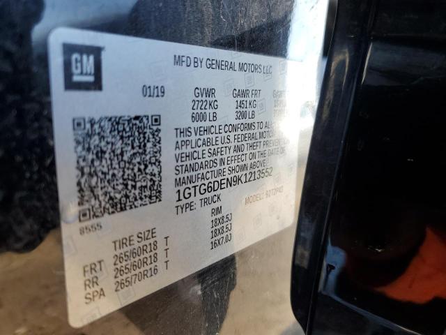 2019 GMC CANYON SLT 1GTG6DEN9K1213552