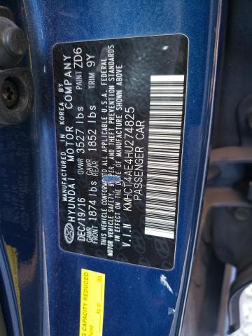 2017 HYUNDAI ACCENT SE KMHCT4AE4HU274825