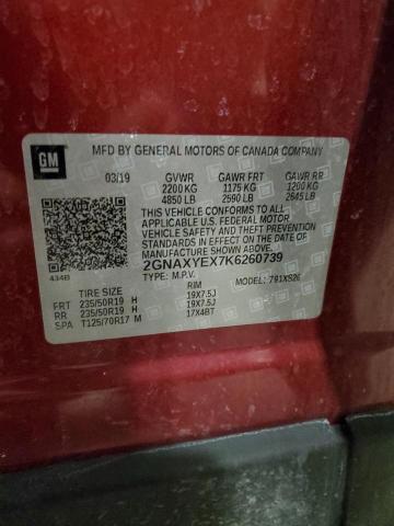 2019 CHEVROLET EQUINOX PR - 2GNAXYEX7K6260739
