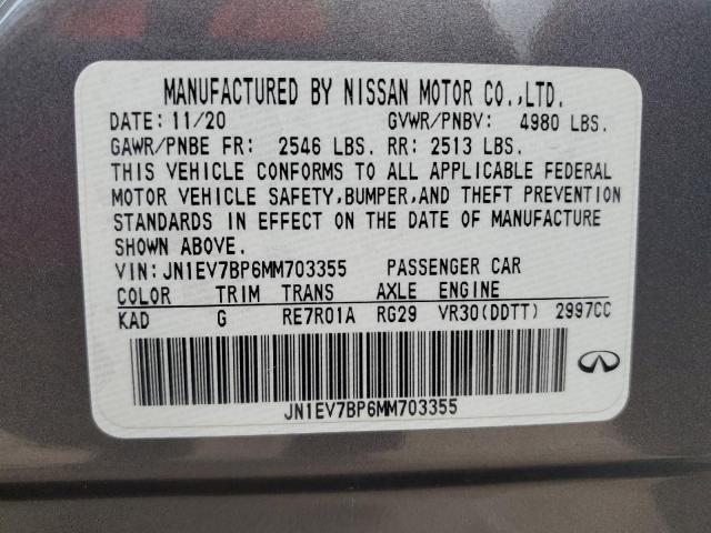 2021 INFINITI Q50 LUXE JN1EV7BP6MM703355