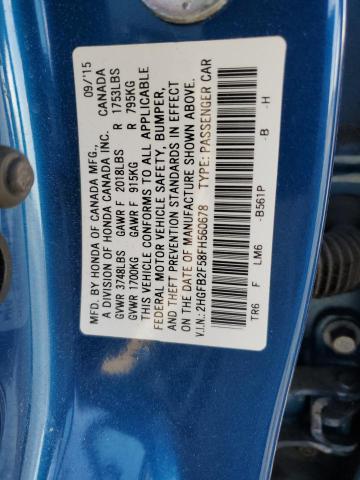2015 HONDA CIVIC LX - 2HGFB2F58FH560678