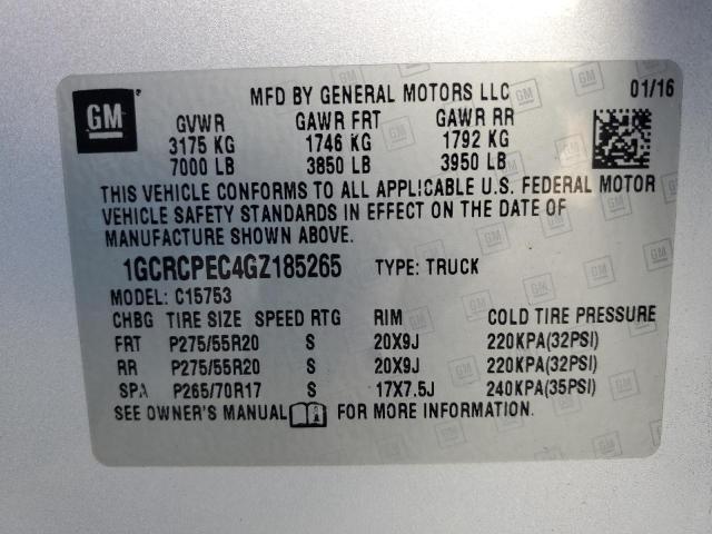 2016 CHEVROLET SILVERADO - 1GCRCPEC4GZ185265