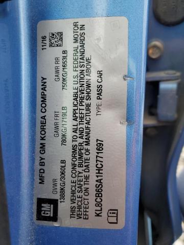 2017 CHEVROLET SPARK LS - KL8CB6SA1HC771697