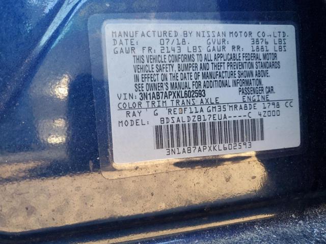 2019 NISSAN SENTRA S - 3N1AB7APXKL602593