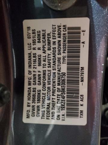 2019 HONDA INSIGHT EX - 19XZE4F59KE006750