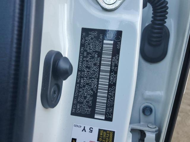 2016 TOYOTA PRIUS JTDKBRFU2G3019496