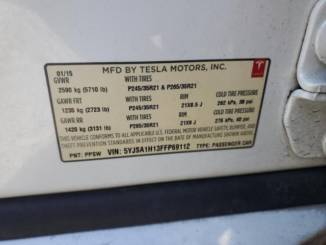 2015 TESLA MODEL S 85 5YJSA1H13FFP69112